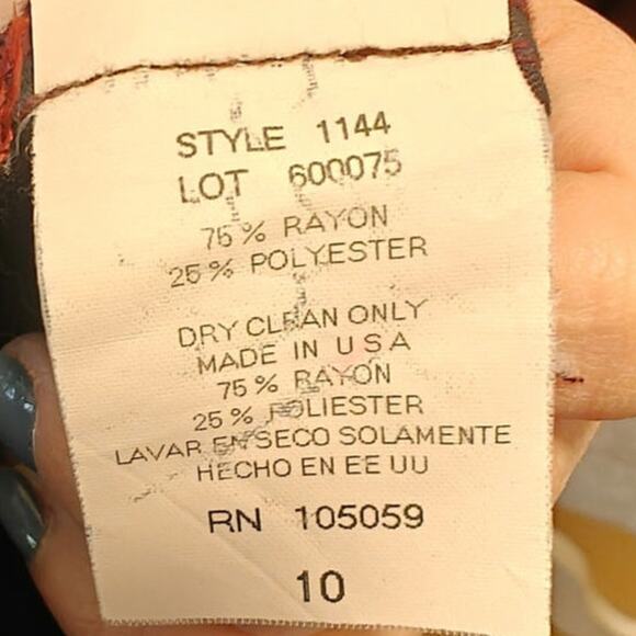 Vintage 1990s Blood red Burgundy Xscpae wrap top sz 10 - Picture 6 of 6